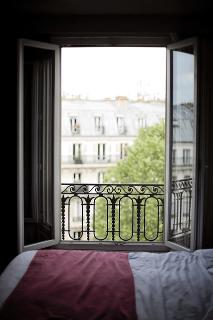 Paris city night location in June on Terrace with bar and garden, convenient availability